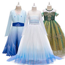 Платье принцессы Эльзы для девочек 2020, Детские нарядные платья для девочек, карнавальный костюм, детская одежда для дня рождения 2024 - купить недорого