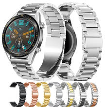 Ремешок из нержавеющей стали для huawei watch gt 2e, браслет для samsung galaxy watch 3 active 2, аксессуары для gear s3 frontier 42 мм 46 мм, 22/20 мм 2024 - купить недорого