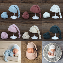 2 Pcs Newborn Photography Props Baby Receiving Blanket+Beanie Cap Set Infants Sleeping Swaddle Wrap Turban Hat 2024 - buy cheap