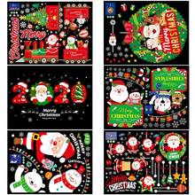 Christmas Xmas Wall Stickers High-quality Portable Lightweight Santa Claus Snowman Elk Shop Window Showcase Glass Decor 2024 - buy cheap