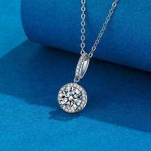 inbeaut 2 ct Excellent Cut D Color Pass Diamond Test Round Moissanite Pendant Necklace 925 Silver VVS1 Moissanite Necklaces Gift 2024 - buy cheap