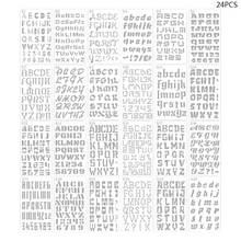 24 Sheets English Letters Drawing Template Stencil Painting Embossing Scrapbooking DIY Album Decorative Art Craft 2024 - buy cheap