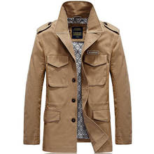 Jaqueta transpassada masculina, casaco de algodão resistente casual plus size 2024 - compre barato
