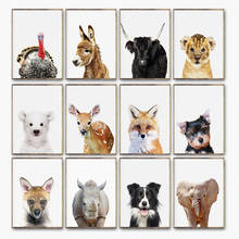 Bebê rinoceronte conjunto de 12 impressão minimalista animal africano elefante fronteira collie cão fotos berçário sem quadro pintura parede 2024 - compre barato