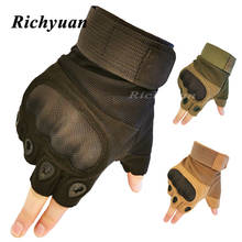 Guantes tácticos militares de medio dedo para hombre, guantes de combate antideslizantes, de fibra de carbono, con carcasa de tortuga 2024 - compra barato