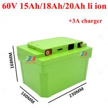 60V 20Ah 15Ah 18Ah Lithium ion battery li ion chargeable battery 16S BMS for 60V 1500W bike scooter bicycle + 3A charger 2024 - buy cheap