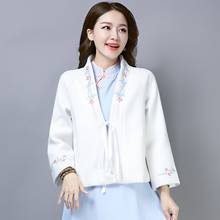 Blusa estilo chinês casaco de lã curto cardigan 2019 inverno bordado solto shanghai tang roupas femininas tops chineses ta2108 2024 - compre barato