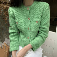 Nomikuma Korean Vintage O-neck Sweater Coat Single Breasted Long Sleeve Elegant Knitted Jacket 2020 Autumn Women Cardigan 6C420 2024 - buy cheap