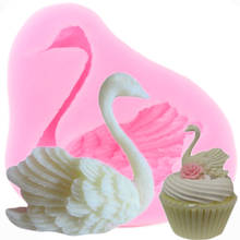 Molde de jabón 3D Swan, herramientas de decoración de pasteles de boda, Fondant de silicona, arcilla polimérica para dulces, Chocolate, pasta de goma 2024 - compra barato