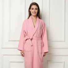 Женский халат, 100% хлопок, летний крутой банный халат размера плюс XL, розовый банный халат для влюбленных, мягкий ночной халат для невесты, одежда для сна 2024 - купить недорого