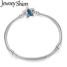 Jewoey-pulsera de cadena con forma de serpiente para mujer, brazalete con forma de estrella azul brillante, Color plateado, bricolaje, fabricación de joyas 2024 - compra barato