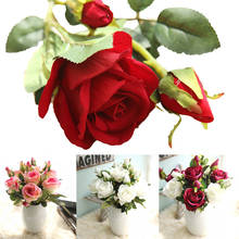 Искусственные фланелевые розы, 1 шт., букет невесты, свадебное украшение, красный, зеленый, розовый, оранжевый цвет, искусственный цветок для дома 2024 - купить недорого