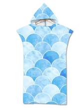 New Digital Printed Fish Scale Beach Towel Adult Microfiber Changing Robe Quick Drying Hooded Bath Towel For Swim Surf Beachwear 2024 - buy cheap