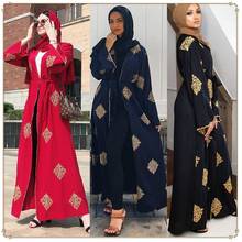 Elegant Muslim Embroidery Abaya Dress Vestidos Party Cardigan Kimono Long Robe Gowns Jubah Eid Ramadan Islamic Dresses 2024 - buy cheap