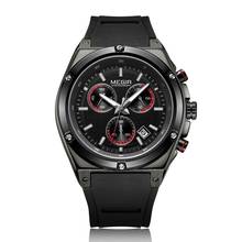 Megir-Relojes de pulsera de cuarzo deportivos para hombre, cronógrafo luminoso, de silicona negra, resistente al agua, Q2073G-BK-1 2024 - compra barato