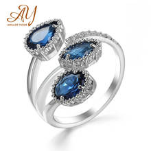 Anillos yuzuk anéis femininos de tamanho aberto, joias finas 925 prata esterlina multicolorida 2024 - compre barato