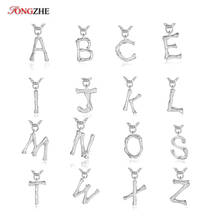 TONGZHE Letter Charm Necklaces 925 Sterling Silver Girls Initial Letter Necklace& Pendants CZ Gold Jewelry Statement Necklace 2024 - buy cheap