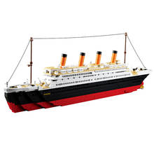 Construcción del Titanic RMS para niños, 1021 piezas, crucero, ciudad, bloques de construcción, 3D, barco romántico, modelo, educativo, bloques, Juguetes 2024 - compra barato