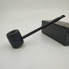 Pipa de madera de ébano para fumar, pipa de cigarro portátil, color negro, Vintage, novedad 2024 - compra barato