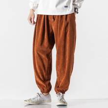 M-5XL Plus Size Men's Comfy Pants Cordoury Loose Fit Casual Elastic Waist Harem Trousers Japanese Streetwear Pants Man XXXXXL 2024 - buy cheap