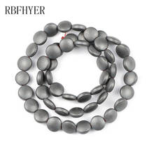 Rbfhyer matte black hematite contas 4 6 8 10mm espaçadores de moedas contas planas redondas soltas contas para jóias pulseira colar que faz diy 2024 - compre barato