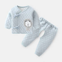 Осенне-зимняя одежда для новорожденных мальчиков и девочек, комплект одежды, куртка и брюки, костюм для 1-го ребенка, Одежда для младенцев на день рождения, теплые пижамные комплекты 2024 - купить недорого