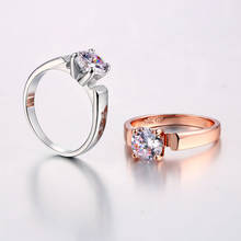 Модные свадебные кольца для женщин палец розовое золото серебро фианит высокого качества Кристалл женский обручальное кольцо подарок 2024 - купить недорого