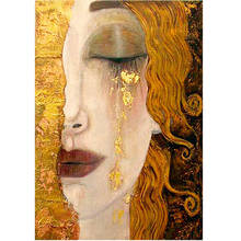 Pintura de diamante artesanal Gustav Klimt, pintura abstracta de oro, 5D, mosaico completo cuadrado/redondo hecho a mano, bordado, Kits de punto de cruz 2024 - compra barato