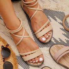 Strappy tecer decoração sandálias femininas verão sapatos de praia com zíper de volta design sandálias sandales femmes ete nouveau 2021 2024 - compre barato