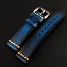 Pulseira de couro genuíno de alta qualidade, pulseira com 20mm 22mm 24mm para relógios ômega seiko mido rolex tudor 2024 - compre barato