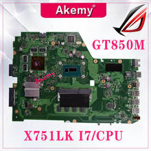 Placa base GTX850M i7 cpu 4GB/RAM X751LK REV 2,0 para For Asus X751L K751L X751LK X751LX placa base para ordenador portátil X751LK 100% OK 2024 - compra barato
