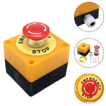 Interruptor de botón de parada de emergencia, pulsador impermeable NO + NC, a prueba de polvo, señal roja, tapa de seta, AC660V/10A 2024 - compra barato