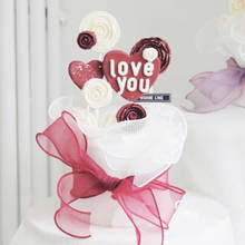 Новый Свадебный Топпер для кексов, мягкий керамический Топпер для торта на День Св. Валентина с надписью Love You, украшения для торта на свадьбу, день рождения 2024 - купить недорого