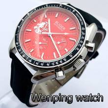 Bliger 40mm men's top luxury mechanical watch silver case red dial date luminous waterproof men's automatic watch 2024 - buy cheap