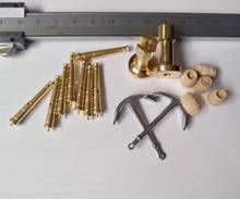 Scale 1/80 Dutch yacht model Accessories kits CNC Brass cannons+Alloy anchors+CNC brass Supports stands+wooden barrel 2024 - buy cheap