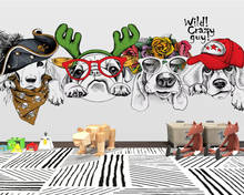 Beibehang-papel tapiz de pared respetuoso con el medio ambiente, personalizado, nórdico, minimalista, Mediterráneo, mascota, cachorro, habitación de niños, fondo 2024 - compra barato