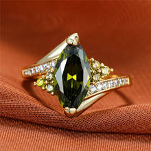 Винтажное женское оливковое кольцо с зеленым кристаллом, роскошные золотые тонкие свадебные кольца для женщин, Трендовое обручальное кольцо с геометрическим узором для невесты 2024 - купить недорого