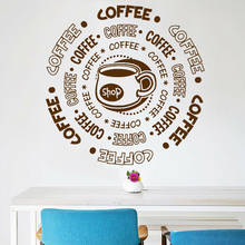 Наклейки на стену кофейного магазина, художественный декор для кухни, знак кафе, Виниловая наклейка на стену, украшение для дома, аксессуары для гостиной Y909 2024 - купить недорого