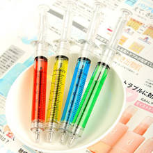 Liquid Novelty Syringe Ballpoint Pen Stationery Cute Syringe Ballpoint Pen Office Supplies Child Gift Random Color 2024 - buy cheap