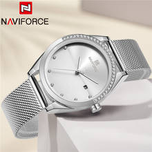 NAVIFORCE Women Watch Top Brand Luxury Silver Ladies Wristwatch Mesh Stainless Steel Bracelet Classic Fashion Female Clock 5015 2024 - buy cheap