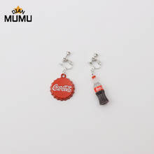 Pendientes asimétricos con tapa de botella de vino de cola para mujer, aretes de clip de oreja salvaje de Corea, pendientes de clip de oreja, regalos de joyería, nueva personalidad 2024 - compra barato