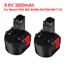 Ferramentas elétricas bat048 9.6v 3000mah ni-cd bateria recarregável ferramentas elétricas bateria para bosch psr 960 bh984 bat048 bat119 2024 - compre barato