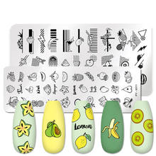 PICT YOU Summer Fruits Nail Stamping Plates Line Stripe Image Transfer Stamp Templates  Leaf  Flowers Printing Stencil Tool 2024 - buy cheap