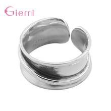 Silver 925 Jewelry Simple Style Arc Shape Open Adjustable Finger Rings For Women Sterling Silver Fine Jewelry New Year's Gift 2024 - buy cheap