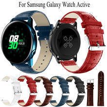 Correas de cuero genuino para reloj Samsung Galaxy Watch Active, banda deportiva de 20MM, 40mm, 44mm, Active 2 Galaxy 42mm Gear S2 2024 - compra barato