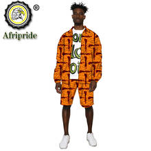 Roupas africanas masculinas estampadas, jaqueta e shorts, conjunto de 2 peças, roupas femininas, jaqueta frontal aberta, ancara, agasalho de exterior s2016038 2024 - compre barato
