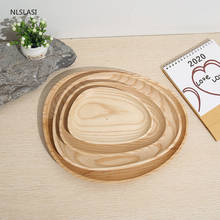 Yazhuju placa de madeira, bandeja redonda de madeira maciça criativa ins, formato especial 2024 - compre barato