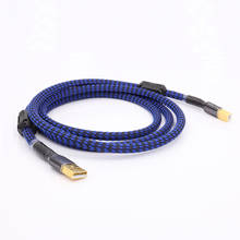 2/3/5 футов Позолоченный аудиокабель USB DAC A to B OCC аудио Hifi кабель 2024 - купить недорого