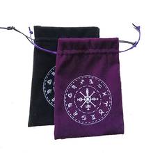 Velvet Moon Phase Tarots Oracle Cards Storage Bag Runes Constellation Witch Divination Accessories Jewelry Dice Bag 2024 - buy cheap