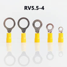 RV5.5-4 YELLOW color Ring insulated terminal suit 4-6mm2 Cable Wire Connector cable Crimp Terminal 100PCS/Pack free shipping 2024 - buy cheap